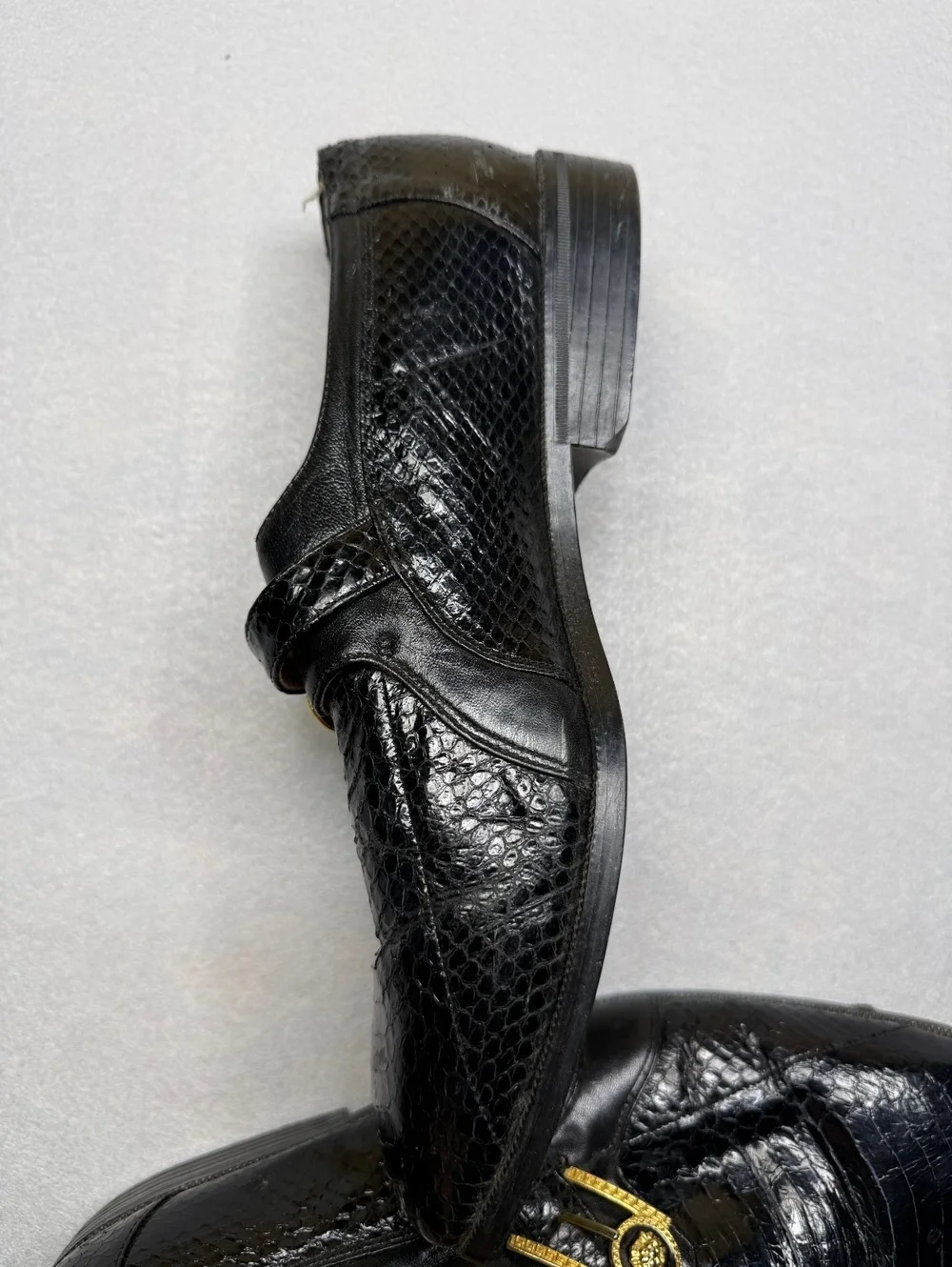Giorgio Brutini Black Croc-Embossed Loafers Men's Shoe 12M